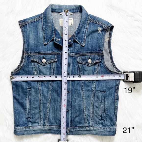 SOLD-Rag & Bone Distressed Denim Sleeveless Jean Vest, Jean Jacket - Picture 12 of 12